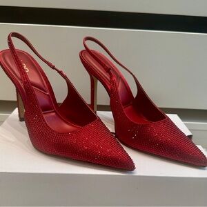 Sparkling Red Slingback Heels & matching purse perfect for Valentines Day!